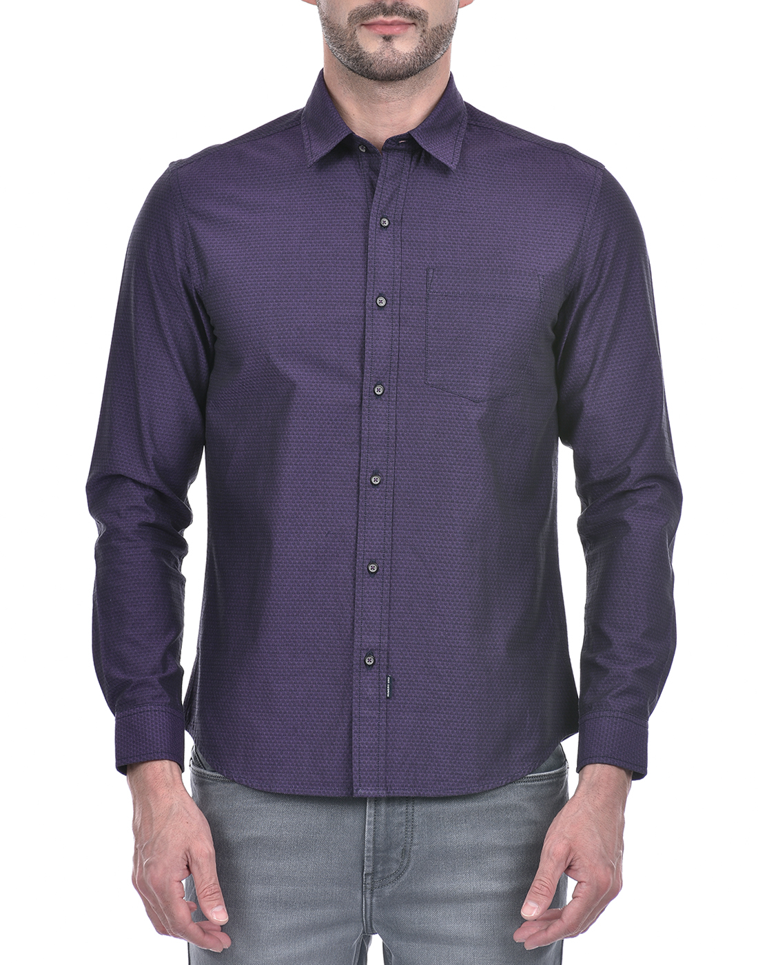 Numero Uno Men Abstract Purple Shirt